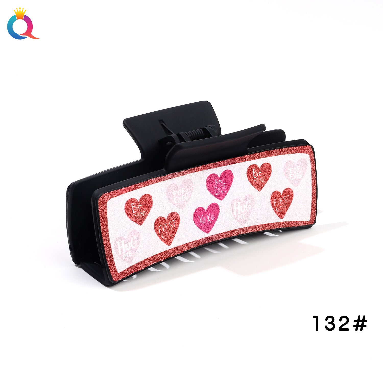 Wholesale Valentine's Day Pink Leather Hair Clips