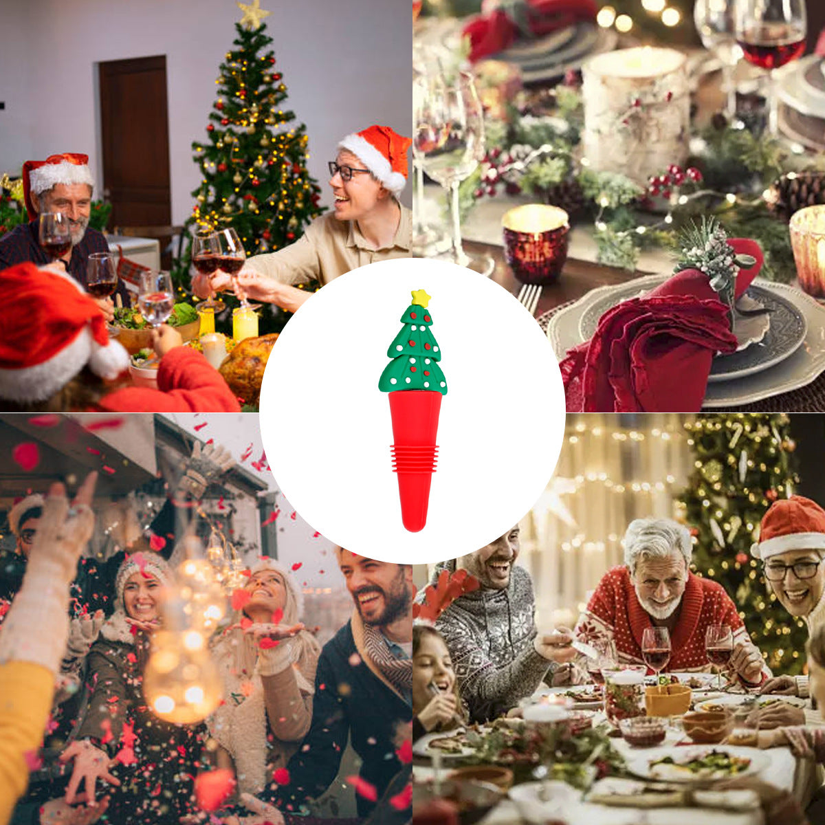 Wholesale  Christmas Red Wine Stopper Wine Preservation Wine Bottle Stopper
