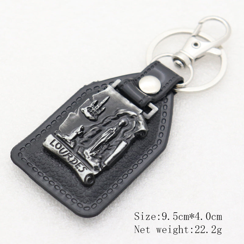 Wholesale Retro Metal PU Combination Car Pendant Keychain Jewelry Pendant
