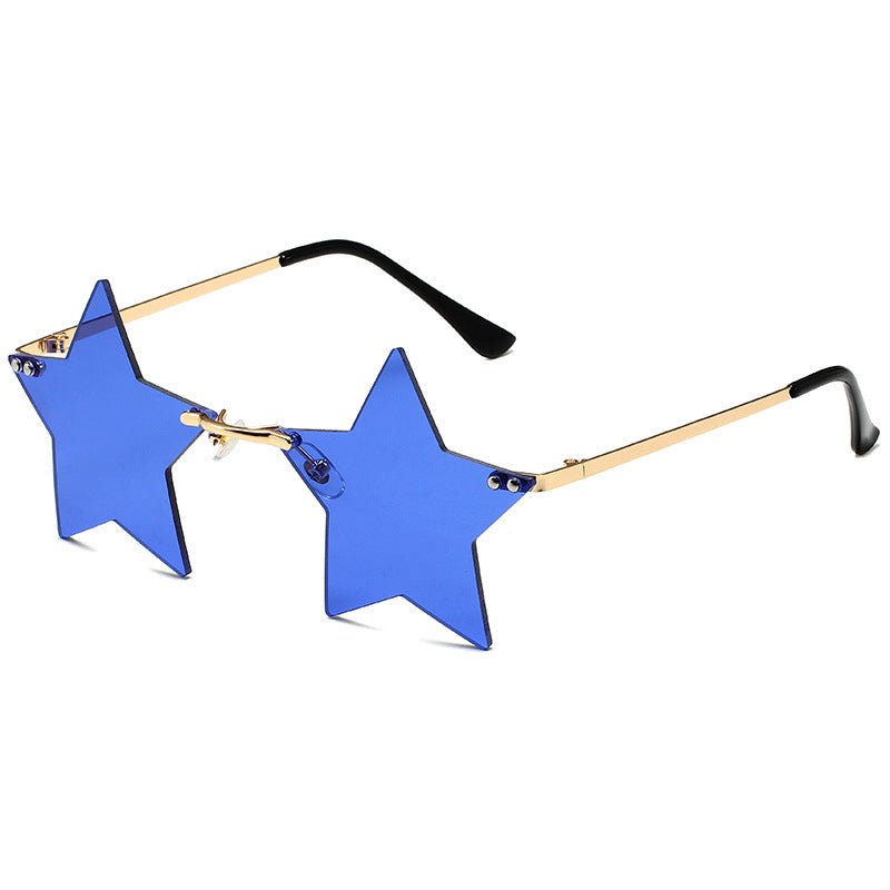 Wholesale PC Irregular Pentagram Frameless Sunglasses