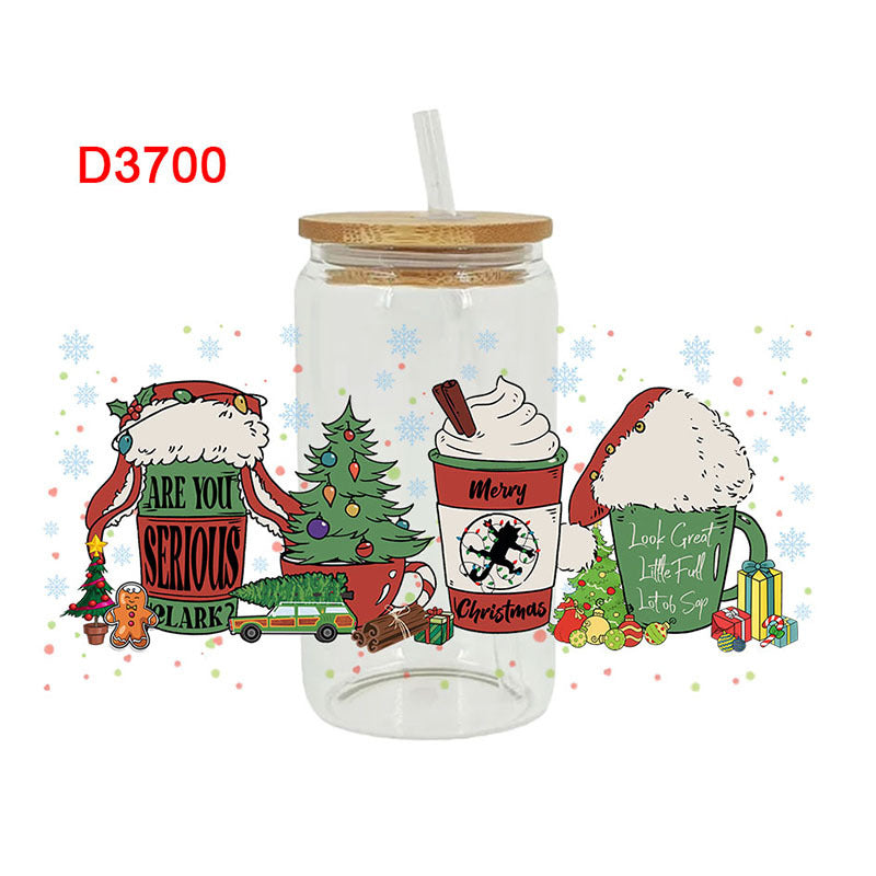 Wholesale Christmas Beverage Series 16oz Cup UV DTF Wraps