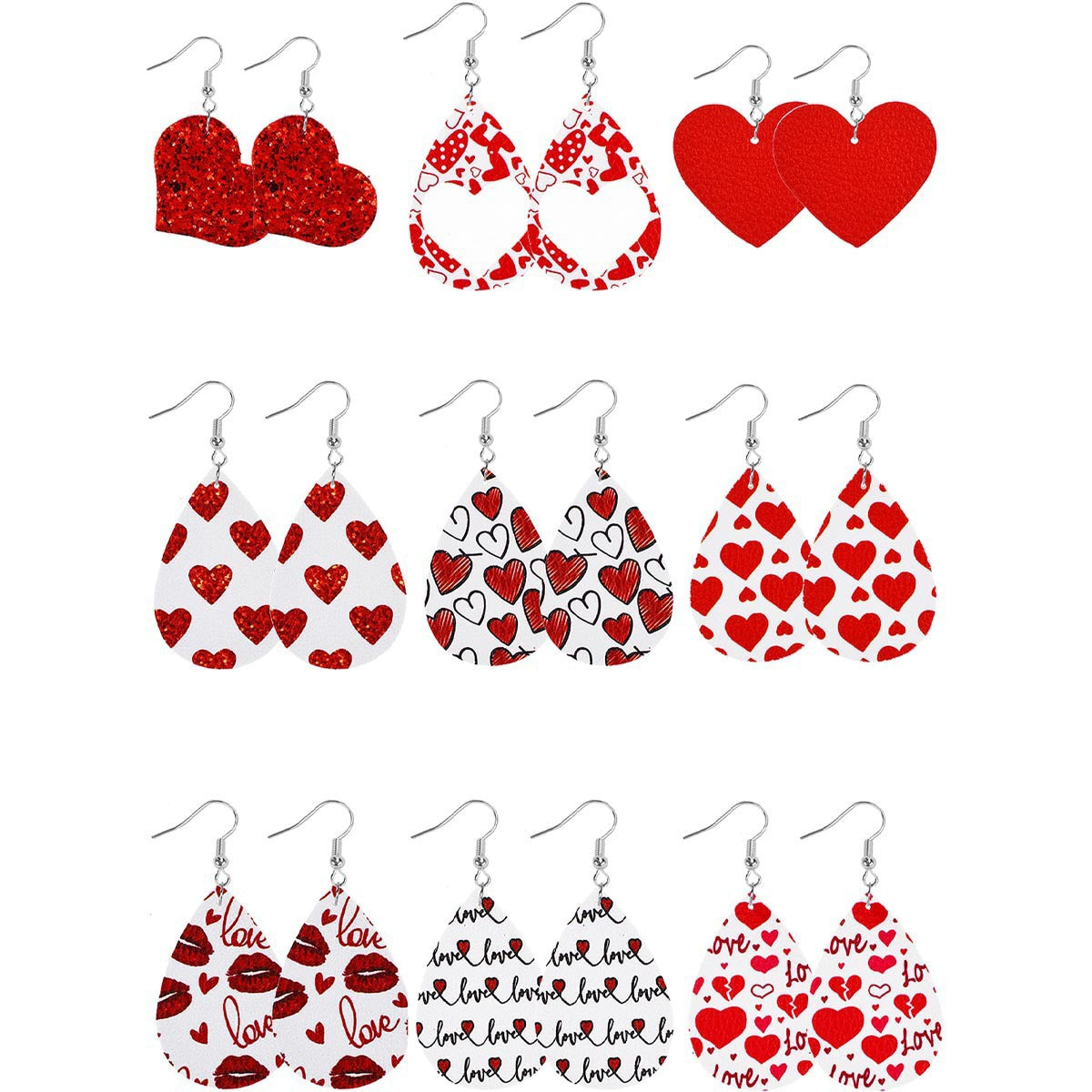 Wholesale Lover Water saving Drop shaped Love Red Lips Cute Pattern Acrylic Earrings