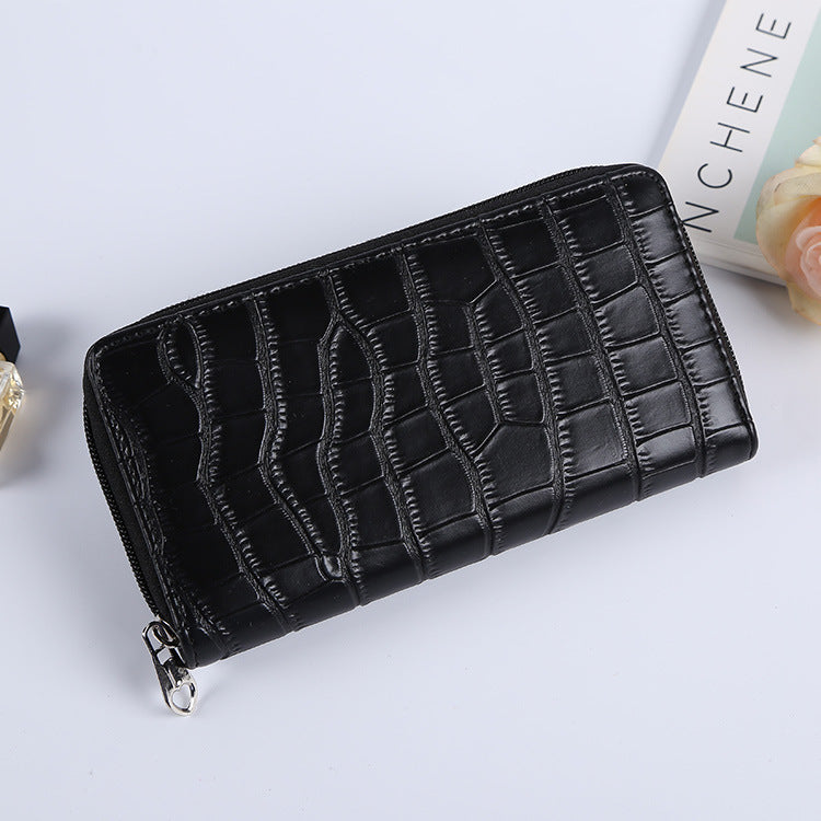 Wholesale Long and Short Stone Solid Color Wallet