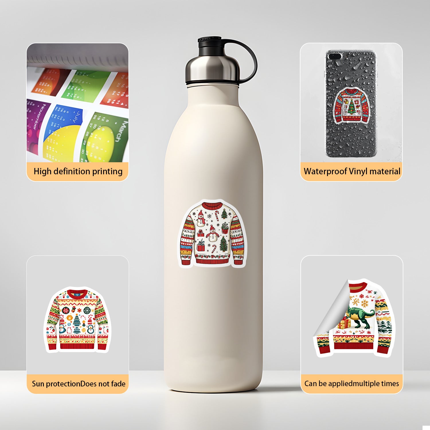 Wholesale 50pcs/pack Christmas sweater graffiti stickers decorative stickers Christmas