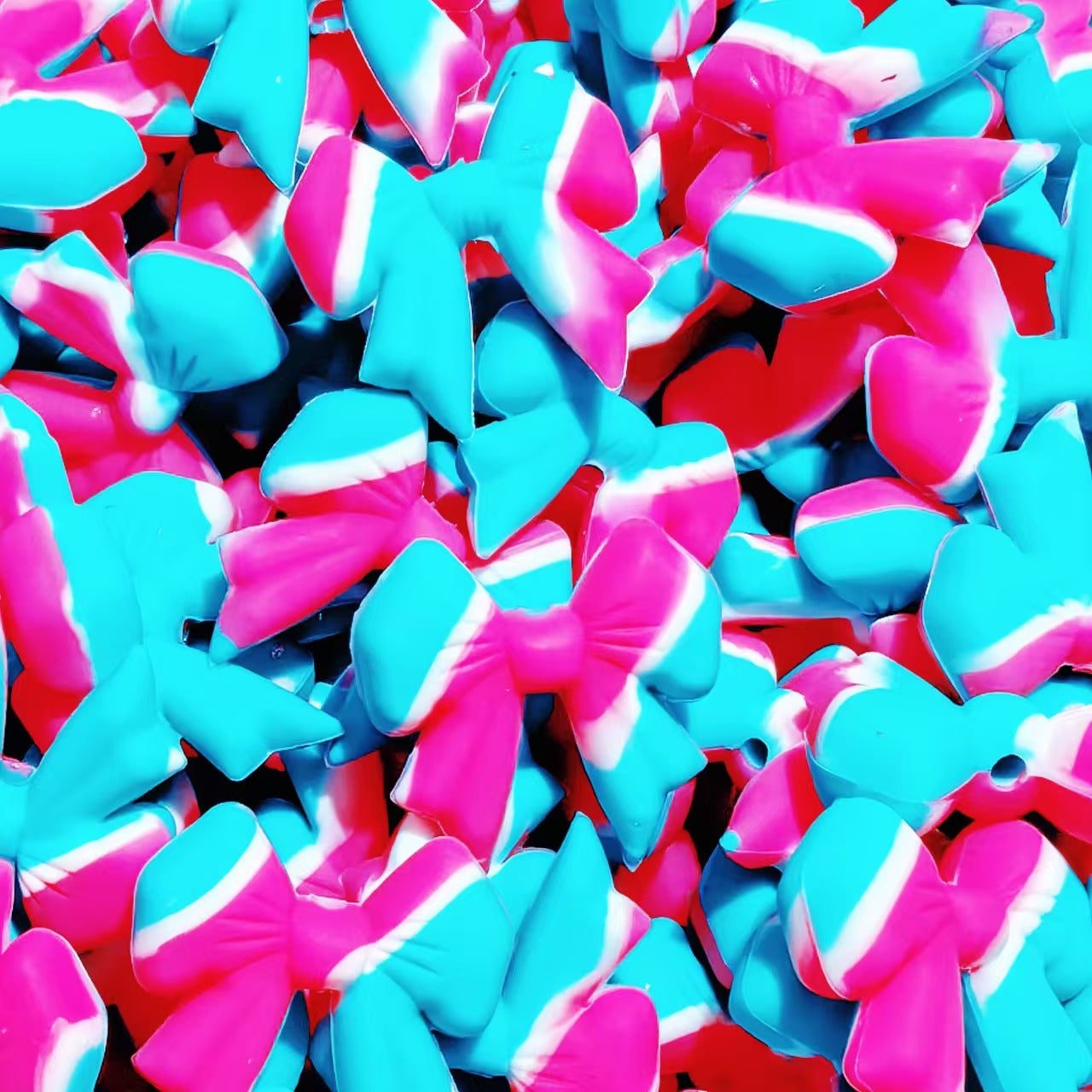 Wholesale 3D Shaped Bowknot Flowing Color Silicone Cartoon Beads