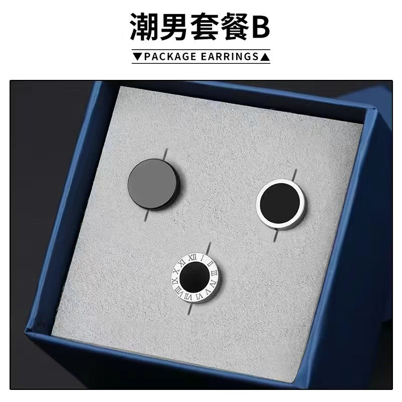 Wholesale Minimalist Titanium Steel Individual Personalized Set Trendy Earrings