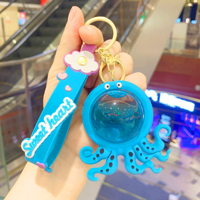 Llavero y llavero de botella de pulpo y botella de pulpo de PVC