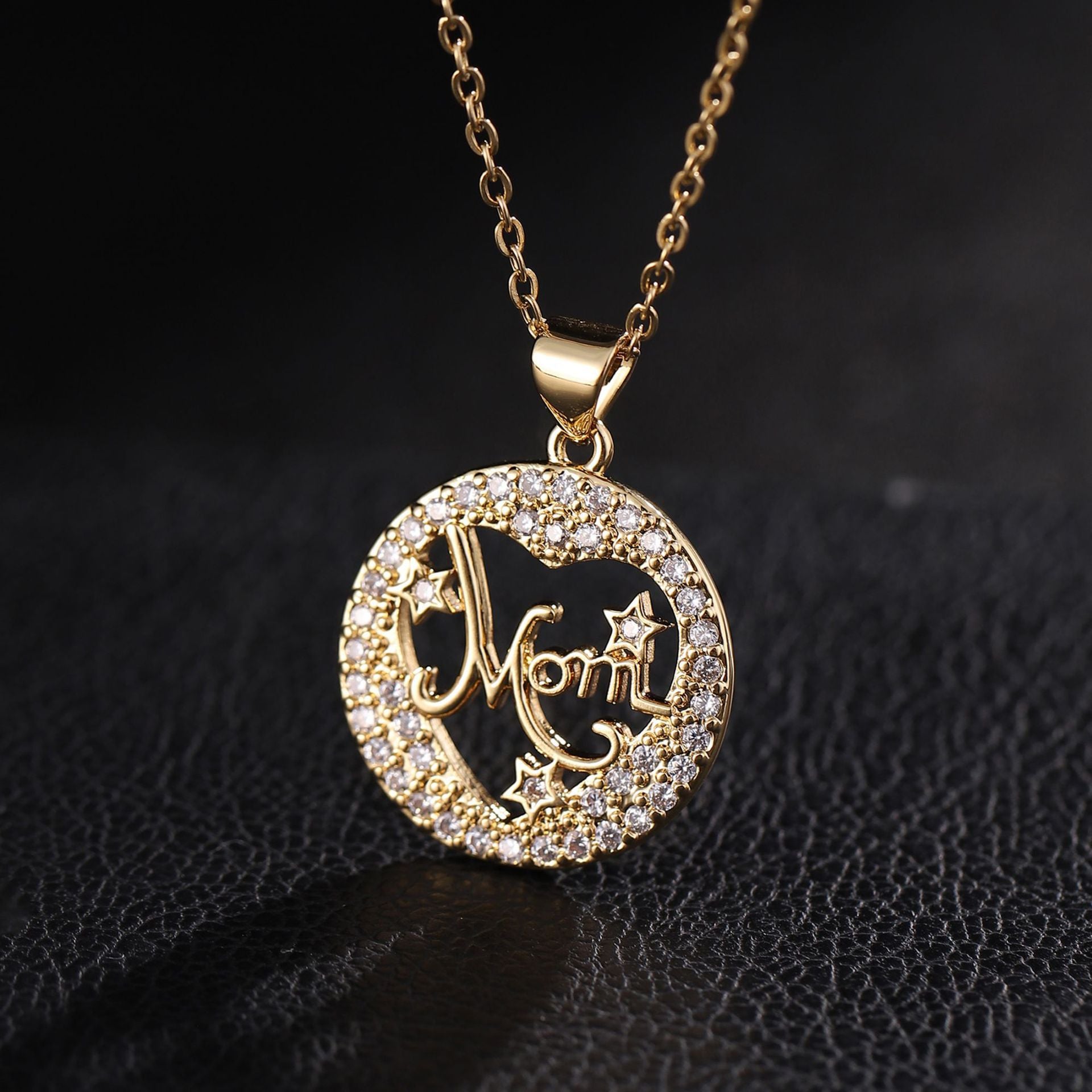 Wholesale Mother's Day Zircon Love Copper Necklaces