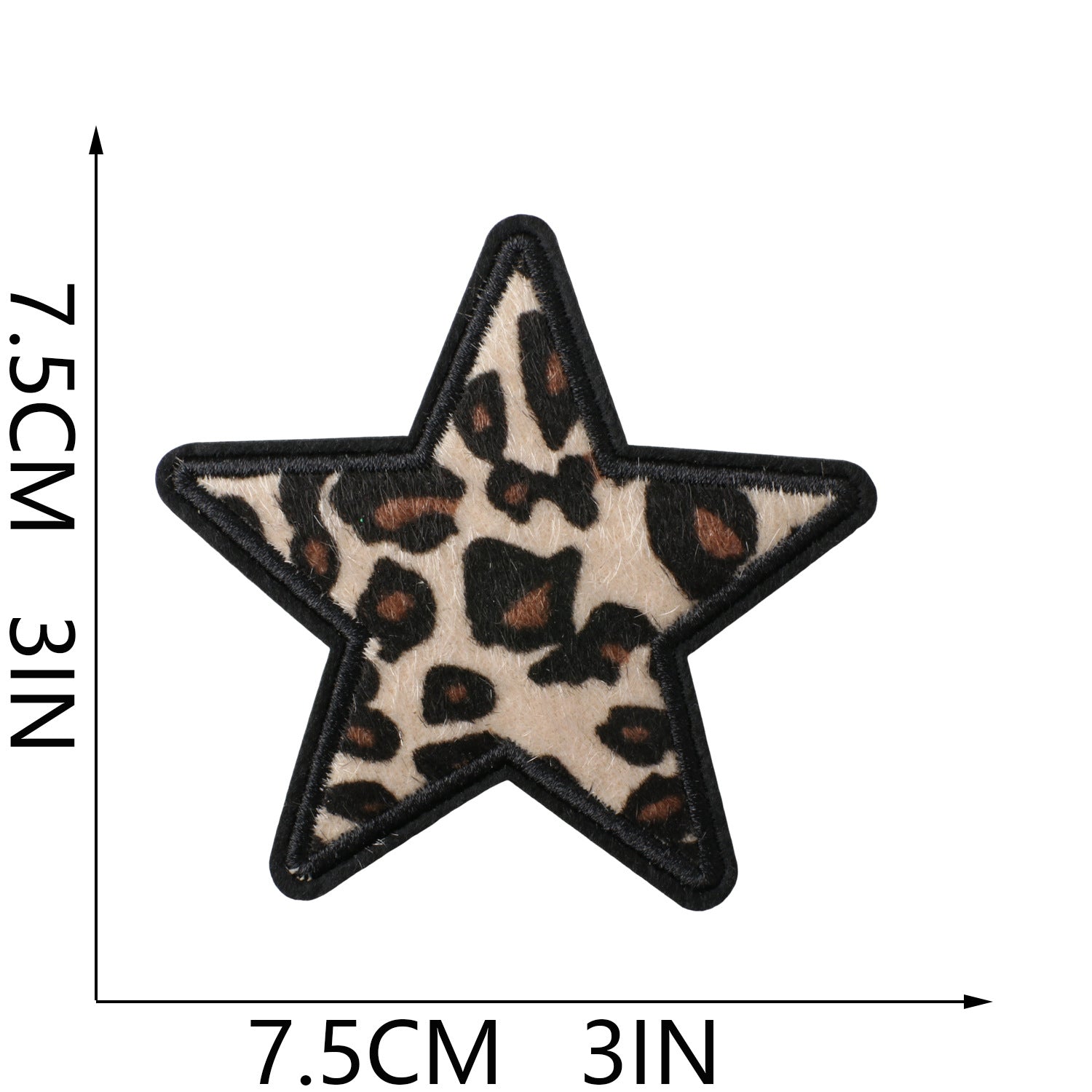 Wholesale Leopard Print Embroidered Patches Heart And Star Motif Applique For Clothing Bags Stylish DIY Decoration Gift