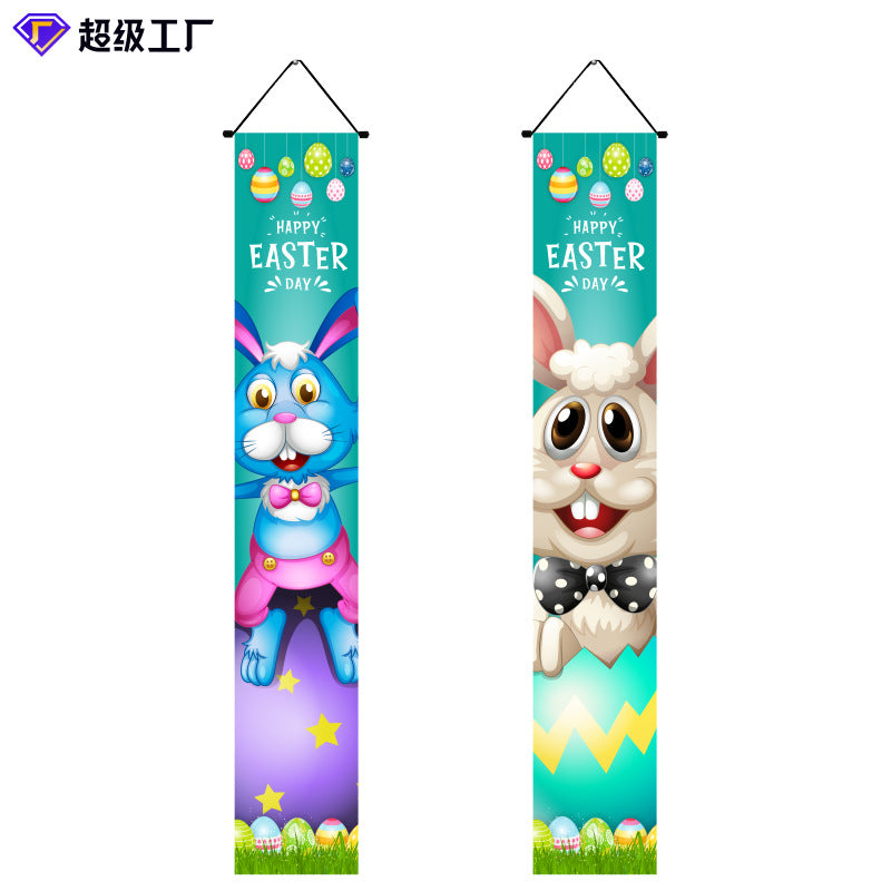 Wholesale Easter Party Decoration Egg Bunny Door Curtain