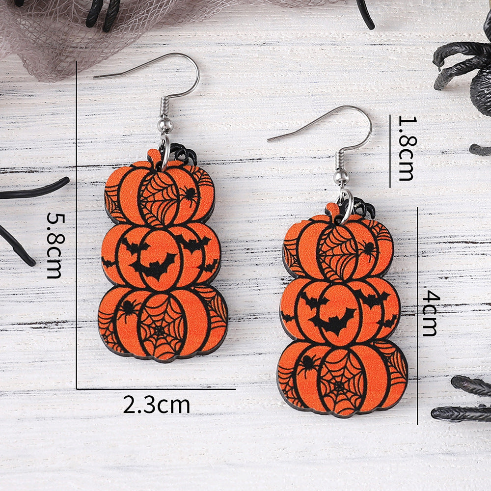 Wholesale  wooden gothic style double-sided earrings