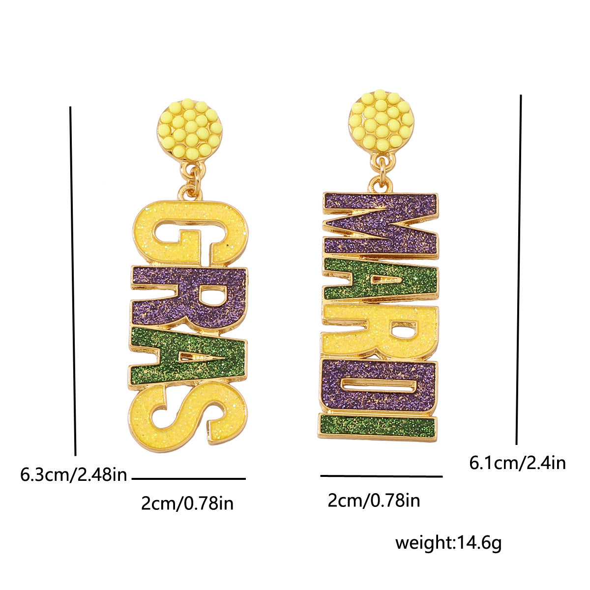 Wholesale Carnival Zinc Alloy  Mardi Gras Earrings