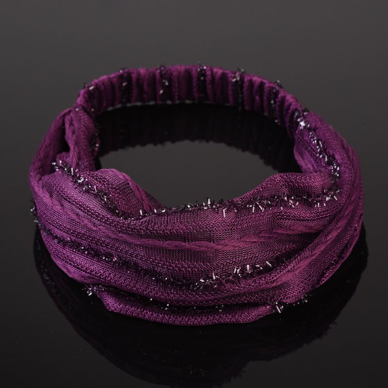 Wholesale Lace wide brim headband face washing headscarf headband washing headband