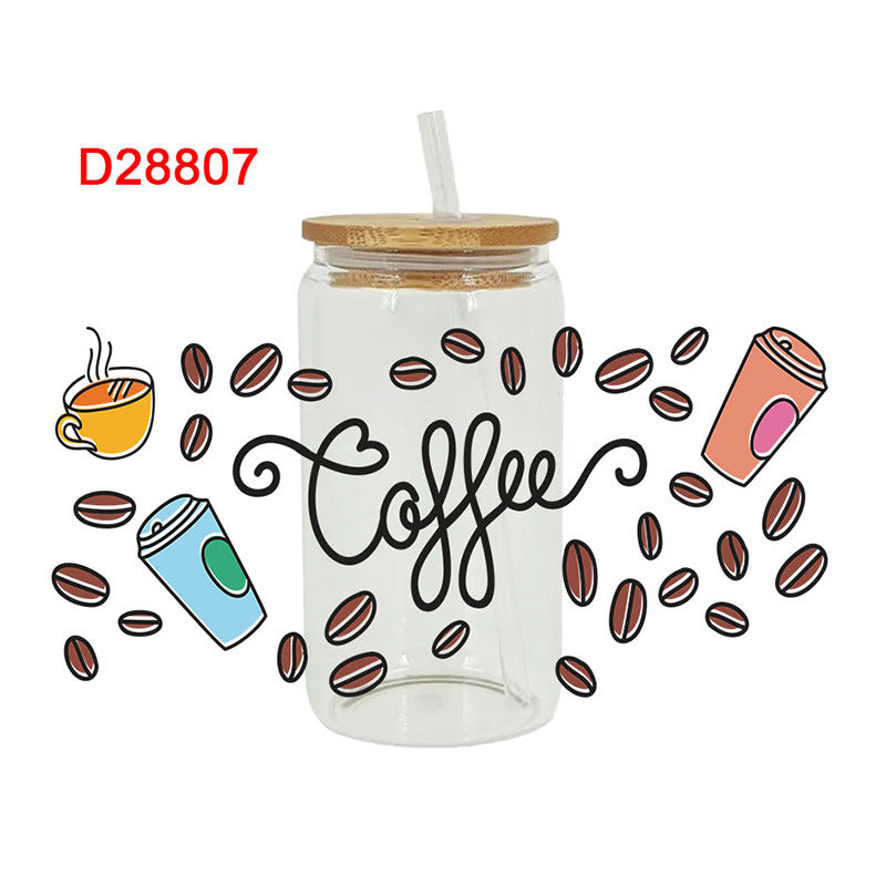 Wholesale Coffee Bean Beverage Series 16oz Cup UV DTF Wraps