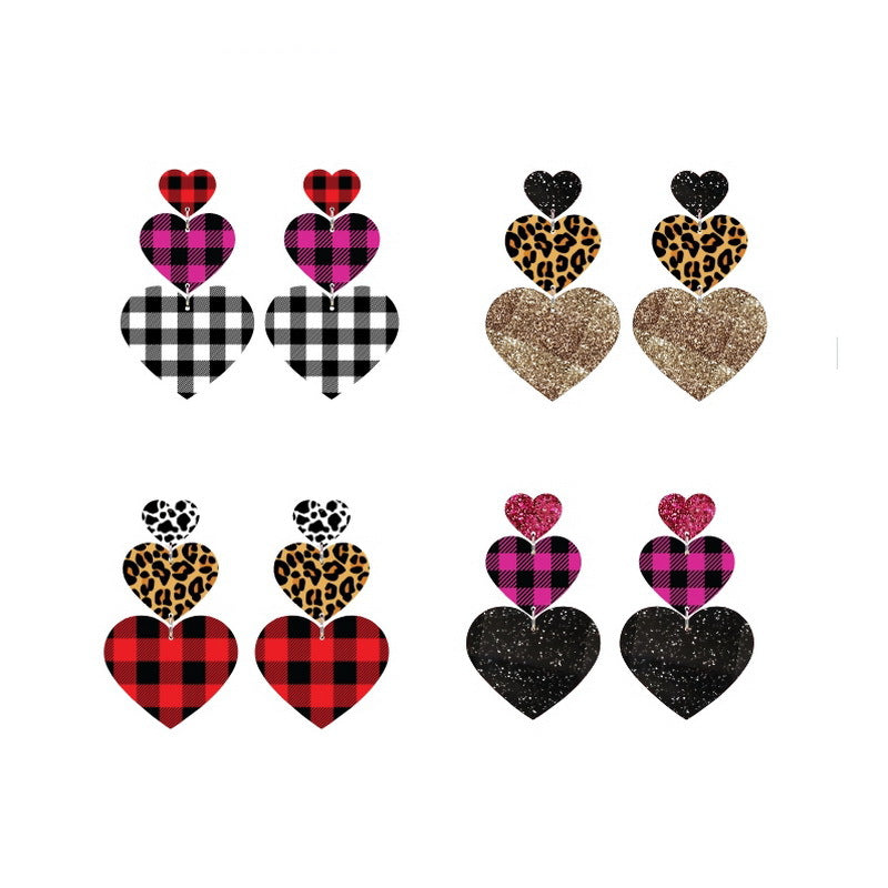 Wholesale Valentine's Day Pink Heart Coffee Cup Cupid Tape Earrings