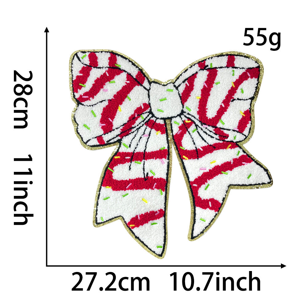 Wholesale Christmas Gingerbread Man Sequin Embroidered Patch Red Green Large Iron On DIY Decorative For Coats