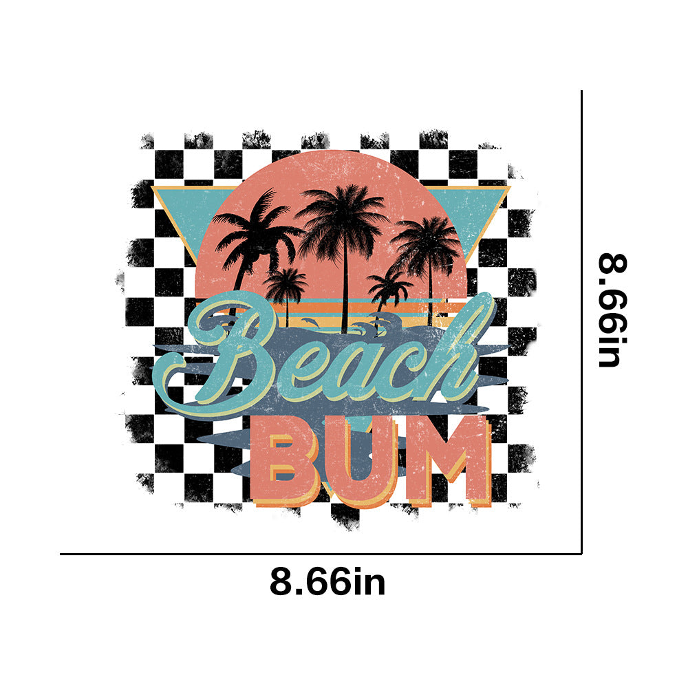 Wholesale 10pcs Beach slippers pineapple coconut trees UV DTF Ready to Press Transfers Wraps