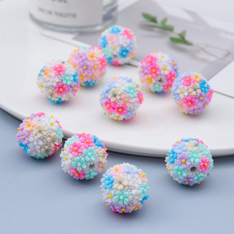 Wholesale 10pcs Pearl Flower bayberry Ball Diamond Ball Acrylic Beads