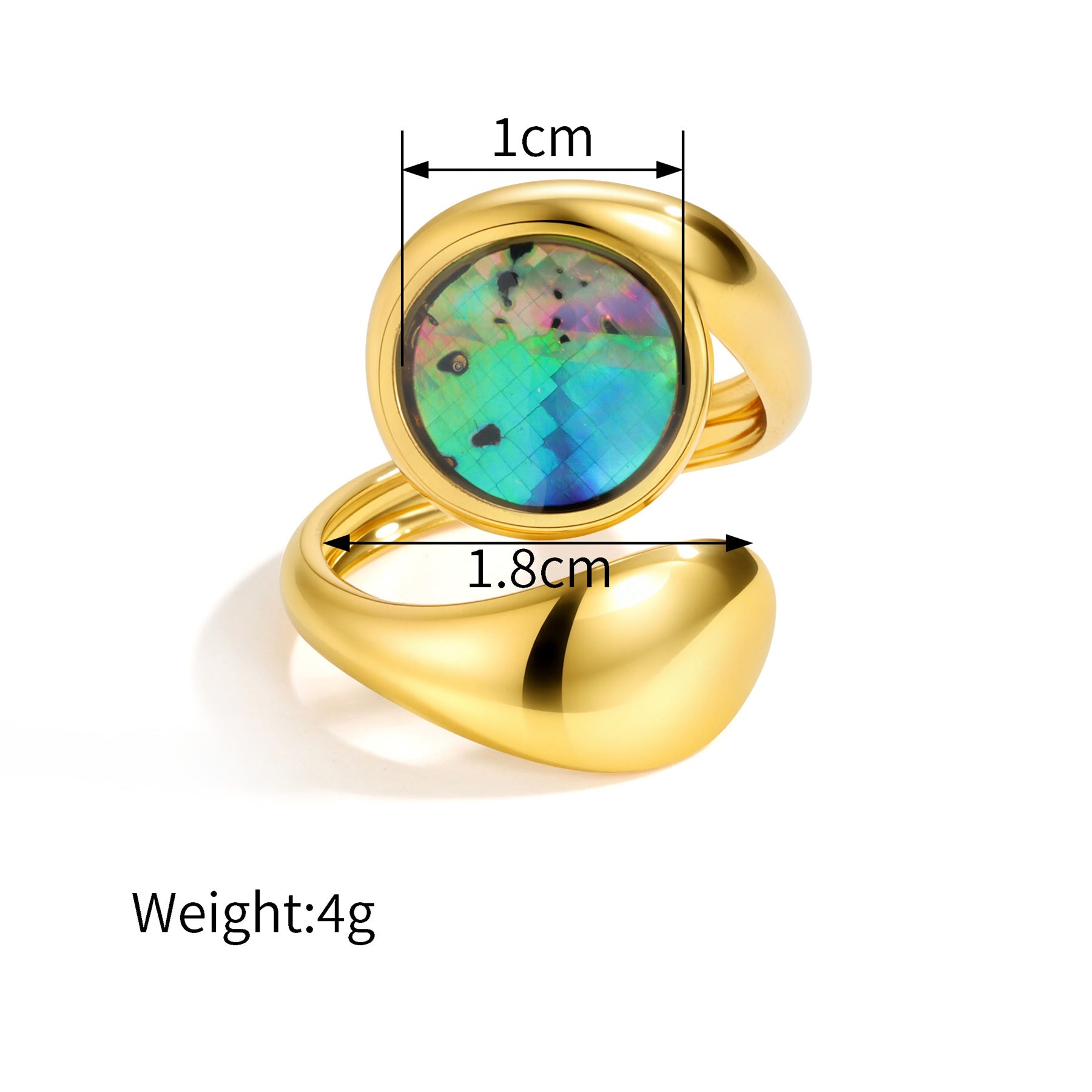 Wholesale French Retro Irregular Geometric Shell Inlay Ring For Women Trendy Stainless Steel Finger Ring Boutique Resale Accessory Gift