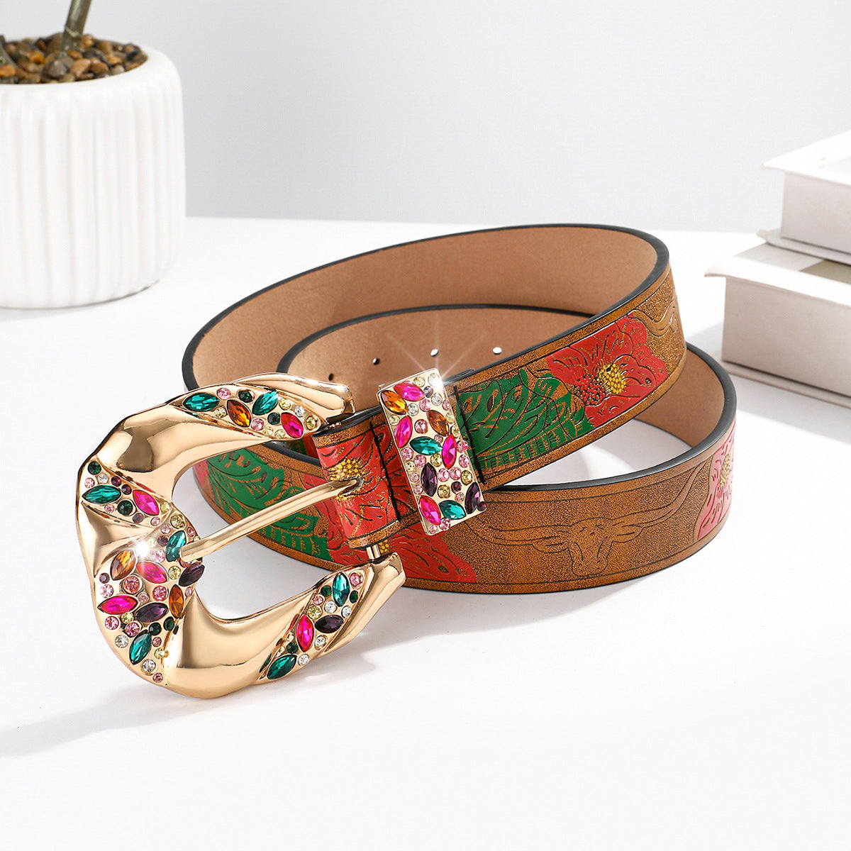 Wholesale Fashionable pattern ladies' decorative all-match belt