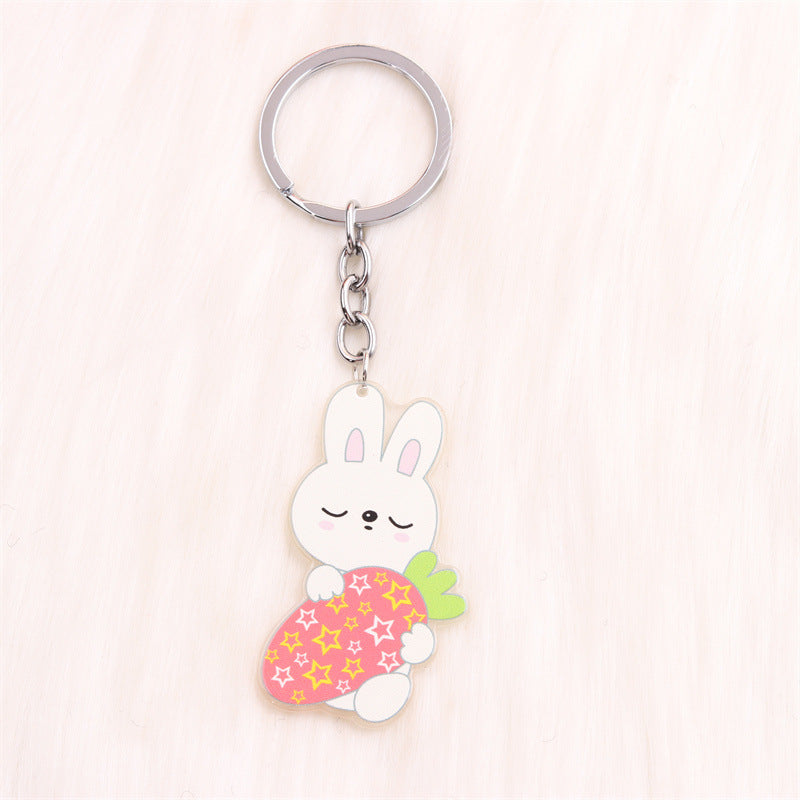 Wholesale Easter Rabbit Ear Easter Egg Metal Keychain