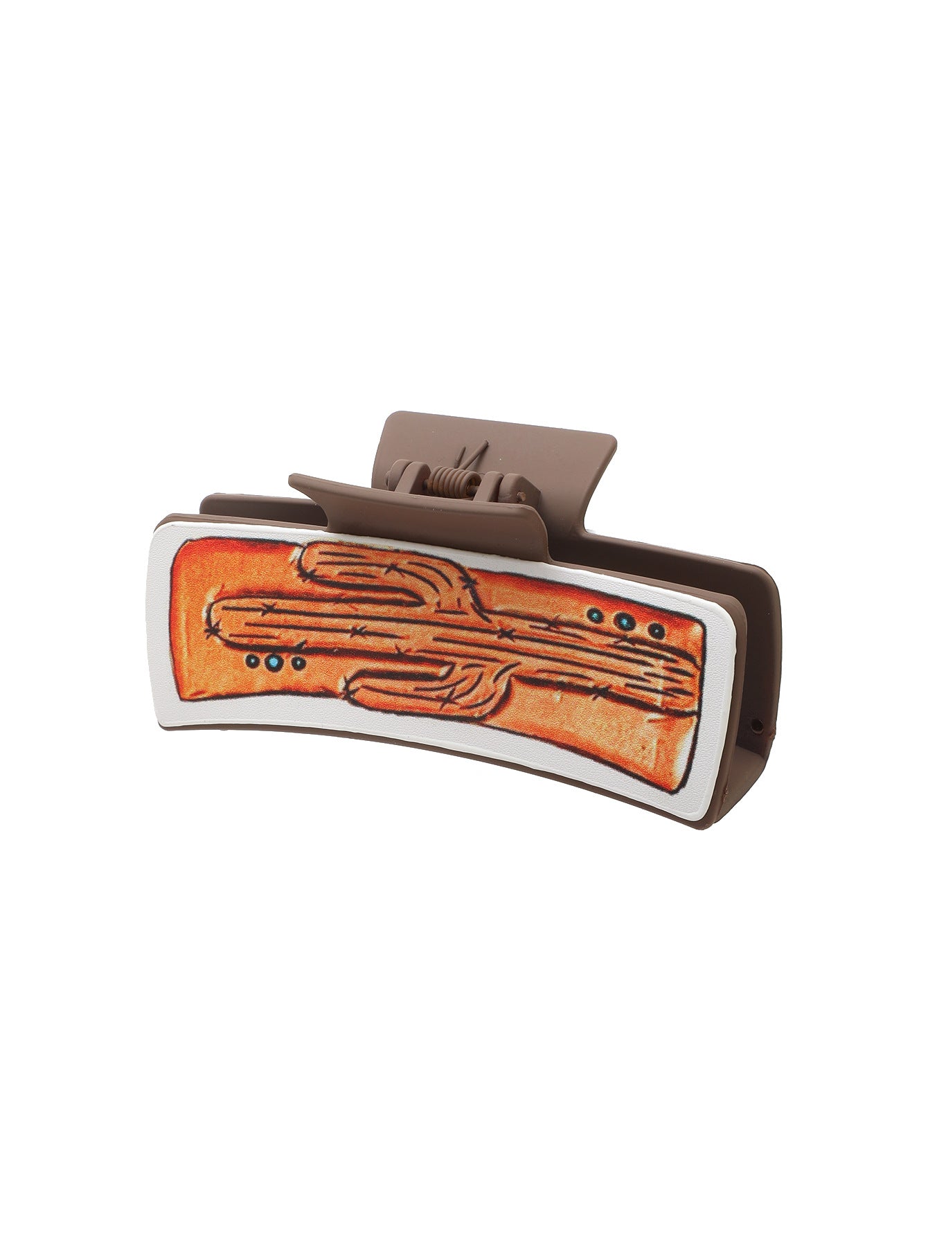 Wholesale Western Cowboy Cactus Leather Hair Clip Stylish Shark Clip For Women Boutique Resale