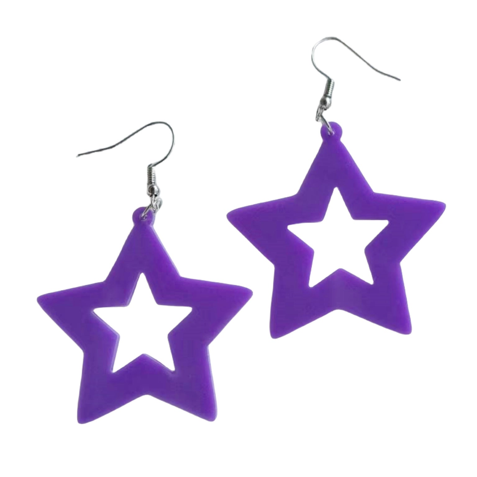 Wholesale Fluorescent Five-pointed Star Small Lightning Acrylic Earrings