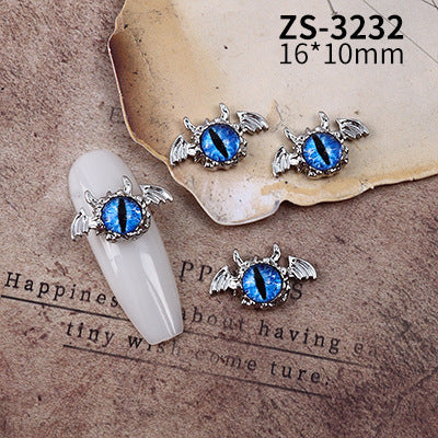 Wholesale Dark Cyberpunk Devil Eye Nail Art Decor In Alloy Metal Trendy Chic Nail Accessory For Everyday And Resale