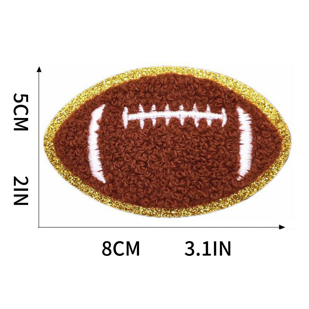 Wholesale Love Basketball Theme Patch Gold Edge Embroidered Iron On DIY Accessory For ets