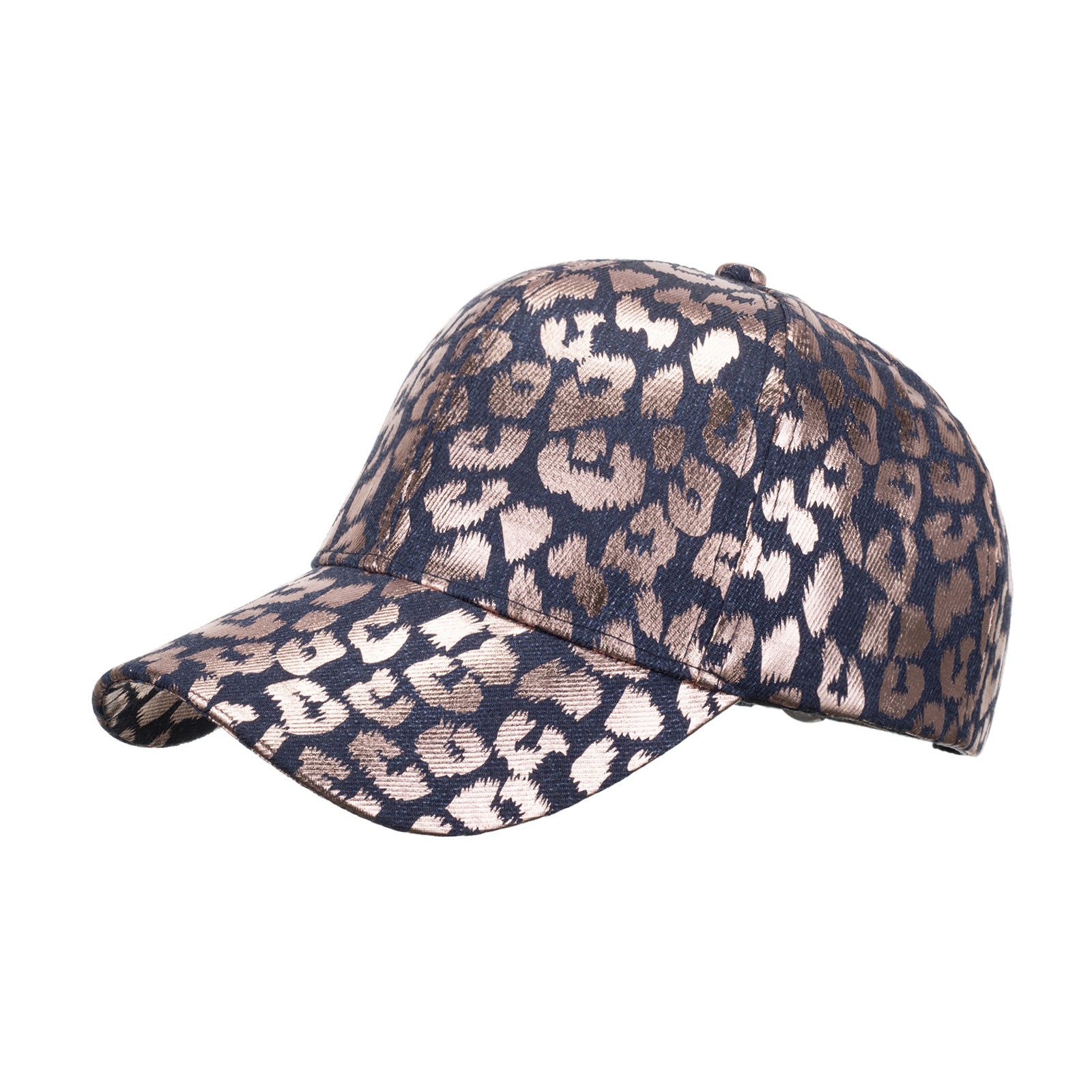 Wholesale Gold foil leopard print baseball cap with colorful letters