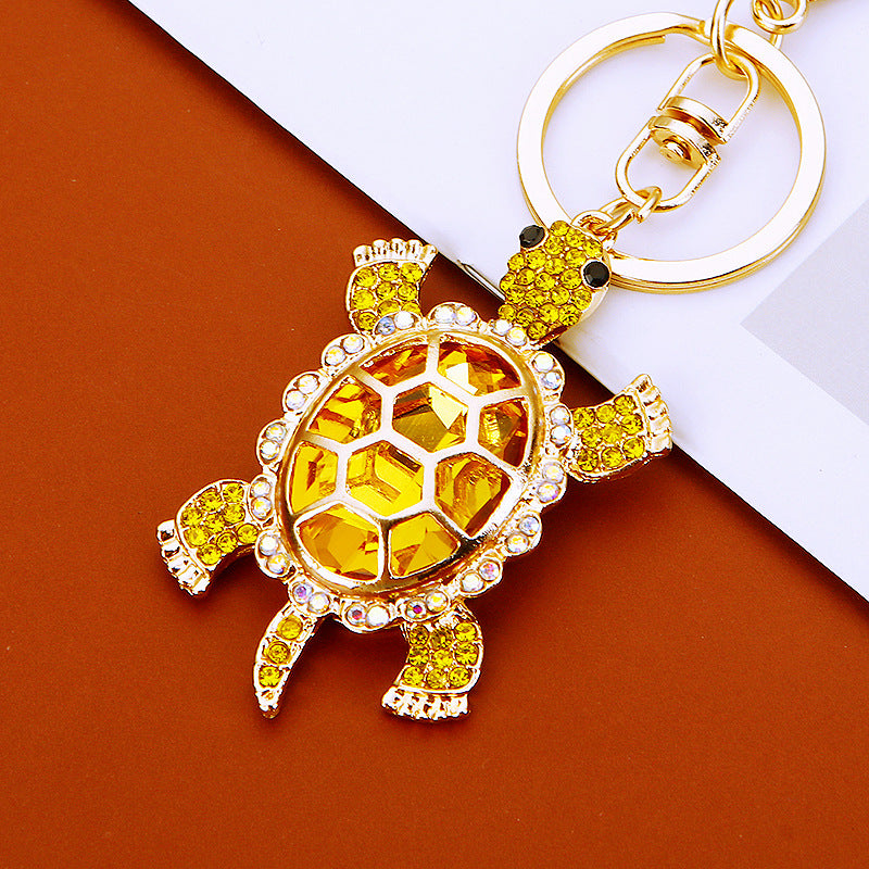 Wholesale Fashion Metal Crystal Turtle Keychain Car Key Accessory Gift For Men Women