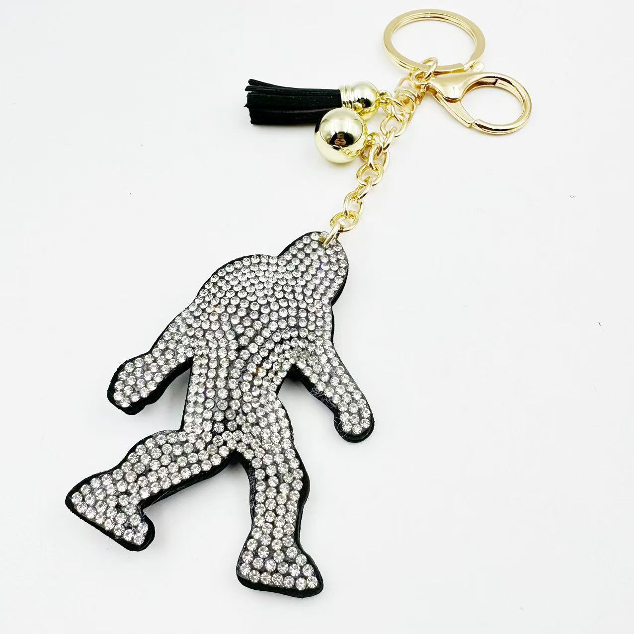 Wholesale Rhinestone Keychain Ancient Ape Man Design Car Key Accessory Gift