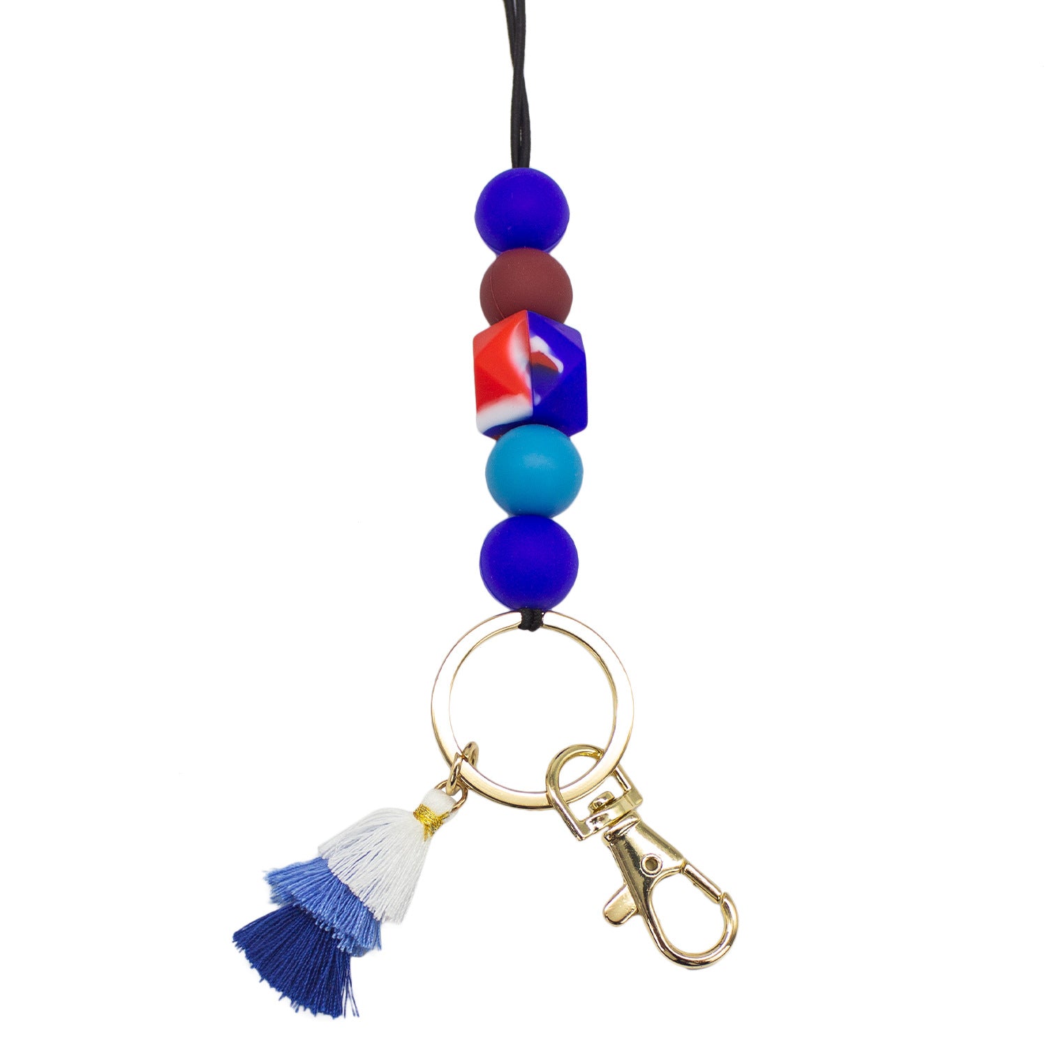 Wholesale Cartoon Silicone Soft Glue Beaded Tassel Lanyard Keychain