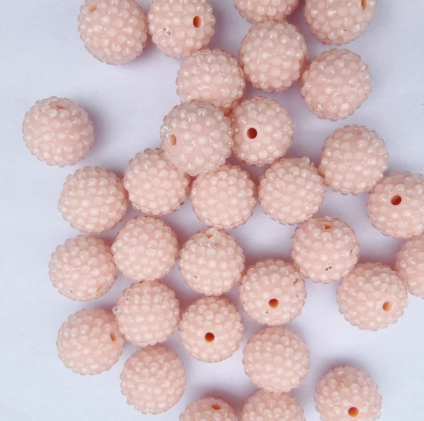 Wholesale 5pcs 10-22mm Pink Inlaid Resin Diamond Acrylic Beads