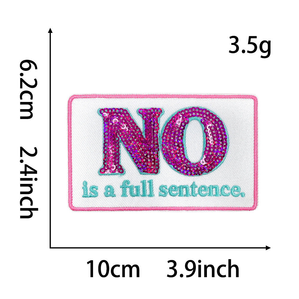 Wholesale 9 Styles Pink Letter Plaid DIY Iron On Embroidered Patches For Shoes Hats Trendy Casual Accessory