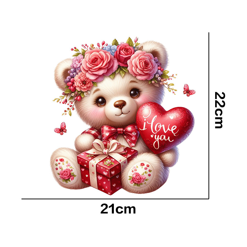 Wholesale 10pcs Valentine's Day Love Cute Bear UV DTF Ready to Press Transfers Wraps
