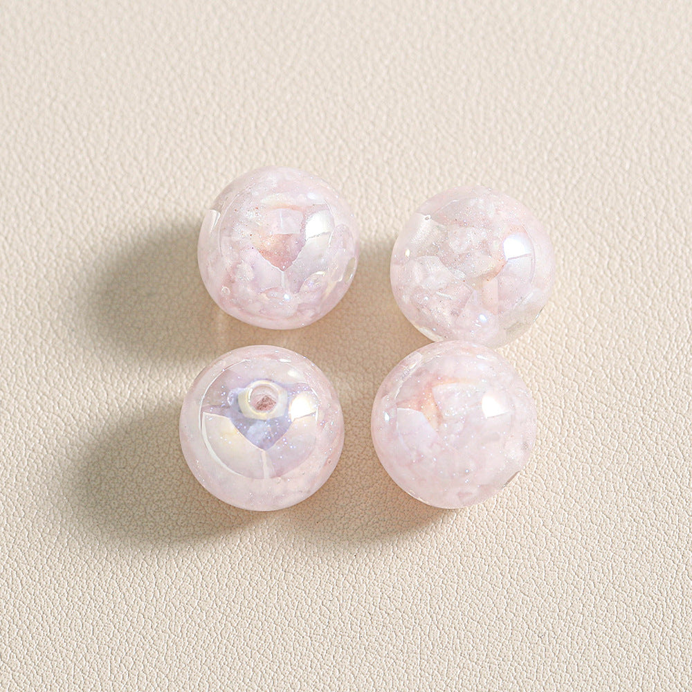 Wholesale 20pcs Luminous colored glass brocade Acrylic Beads