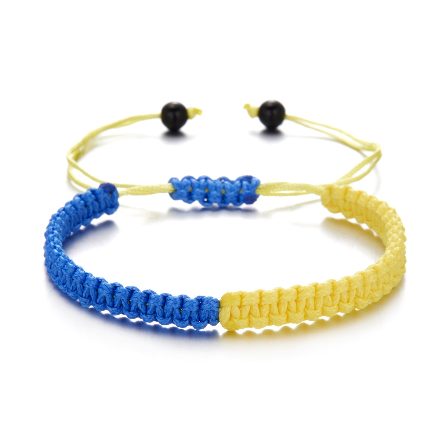 Wholesale Creative Color Matching Yellow and Blue Handwoven Adjustable Bracelet