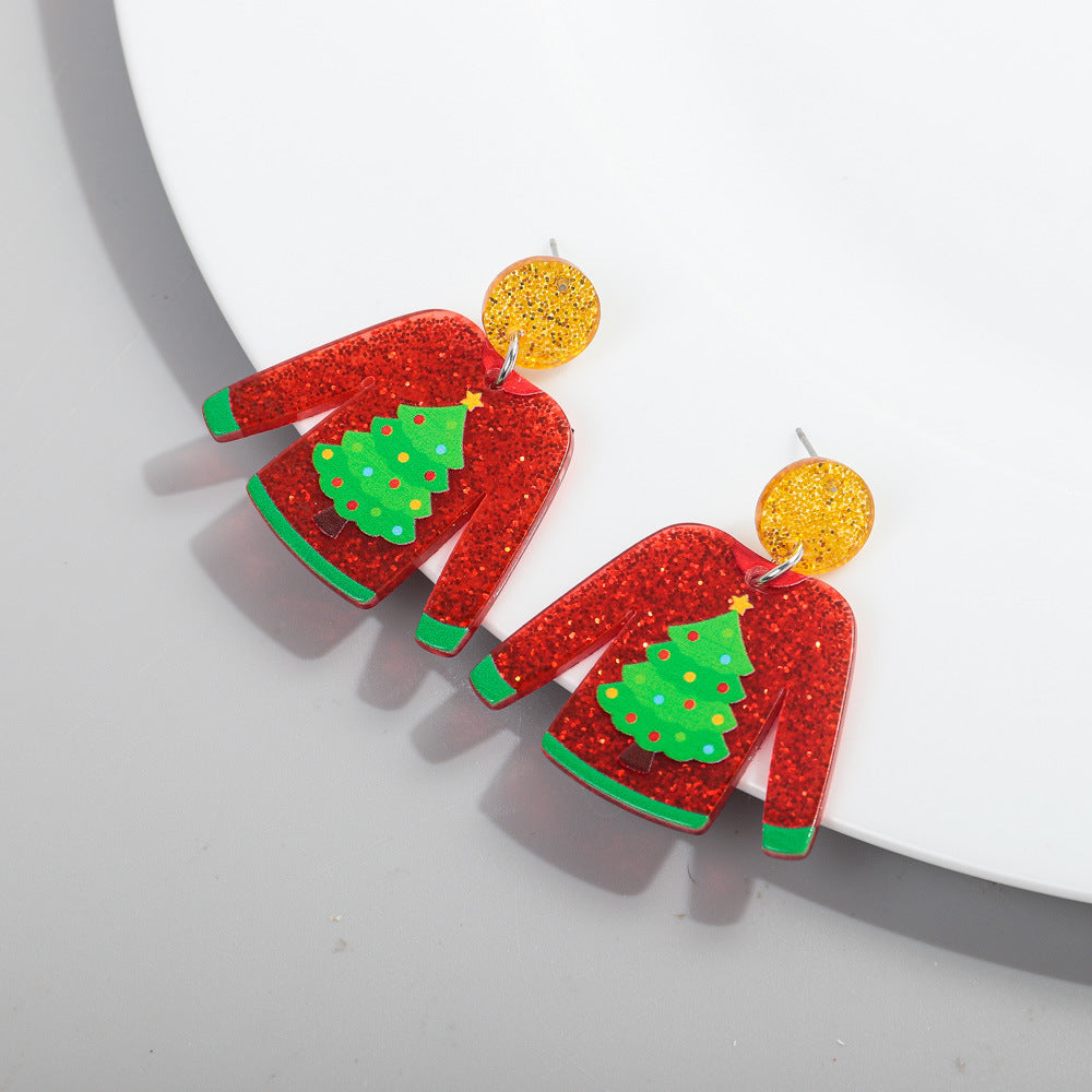 Wholesale Christmas Sweater Acrylic Earrings