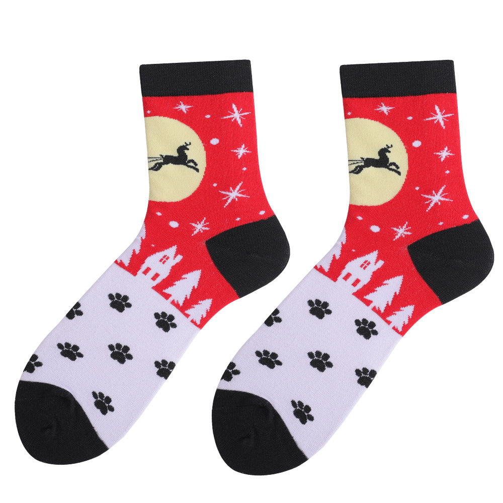 Wholesale Christmas Autumn and Winter Plus Size Middle Tube Cotton Socks