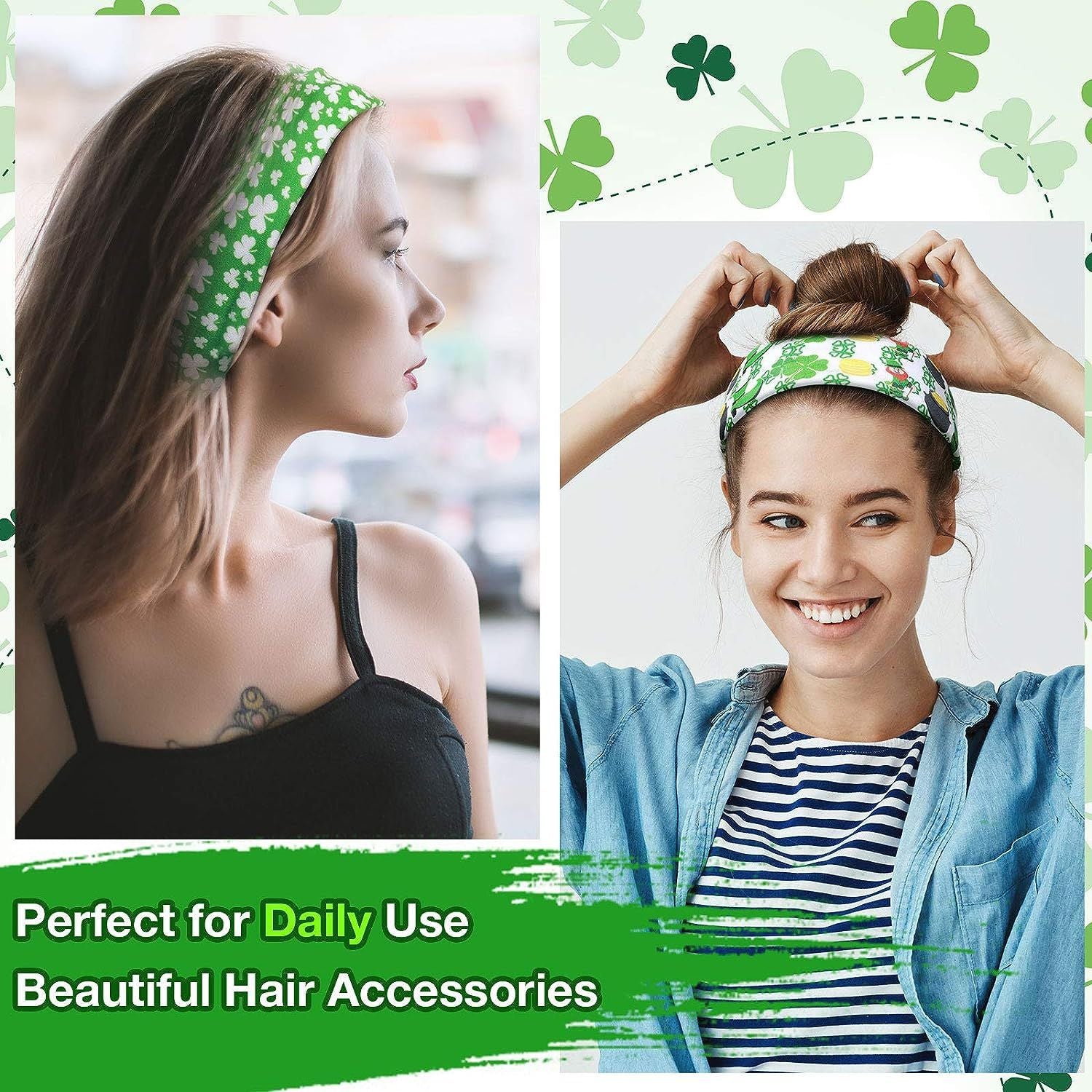 Wholesale St.  Patrick' s print cross clover elastic headband