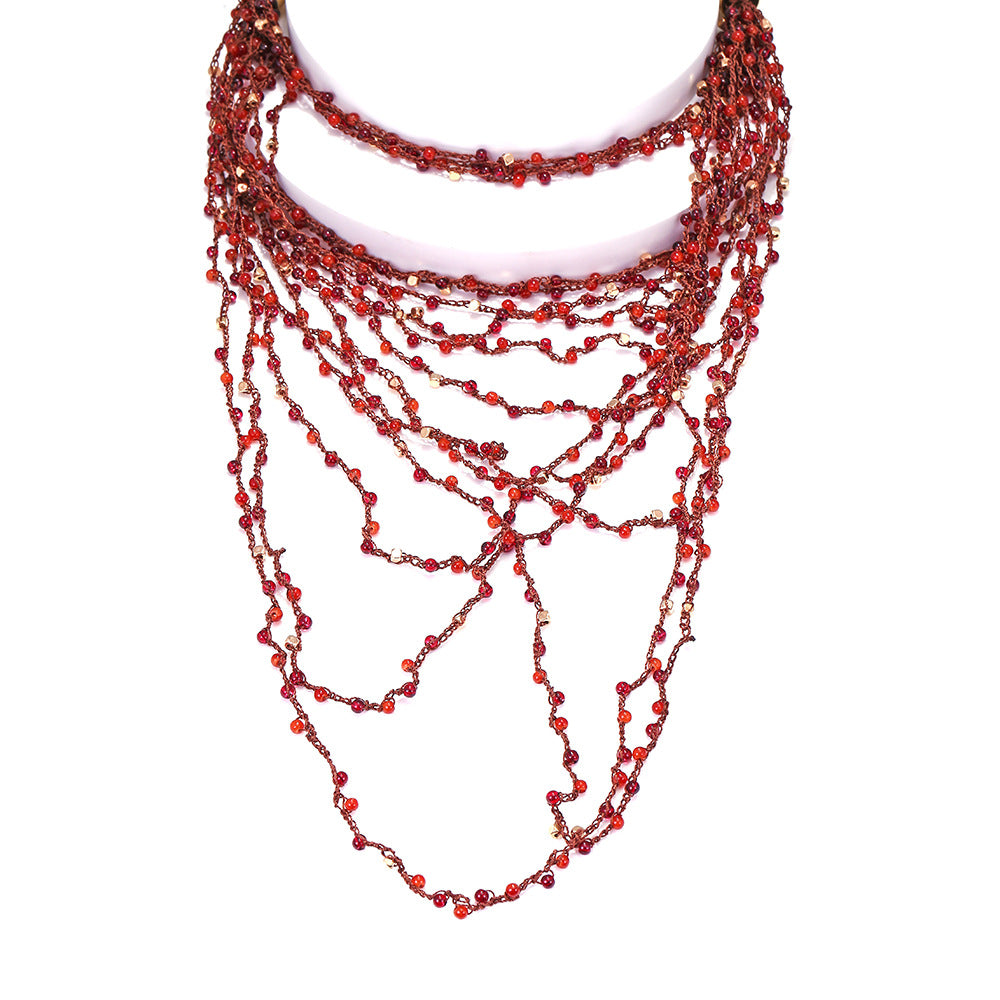 Wholesale Bohemian Multi-layered Handmade Beaded Necklace