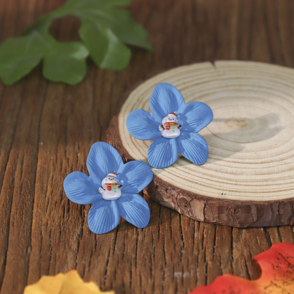 Wholesale Colorful Flowers Christmas Series Acrylic Earrings