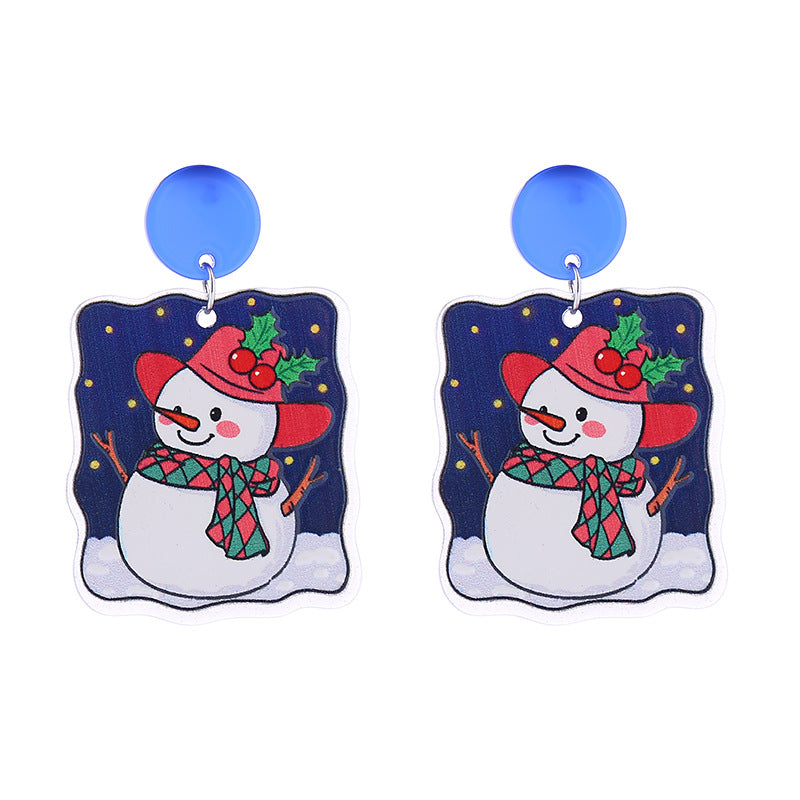 Wholesale Christmas Double-sided Glitter Acrylic Earrings