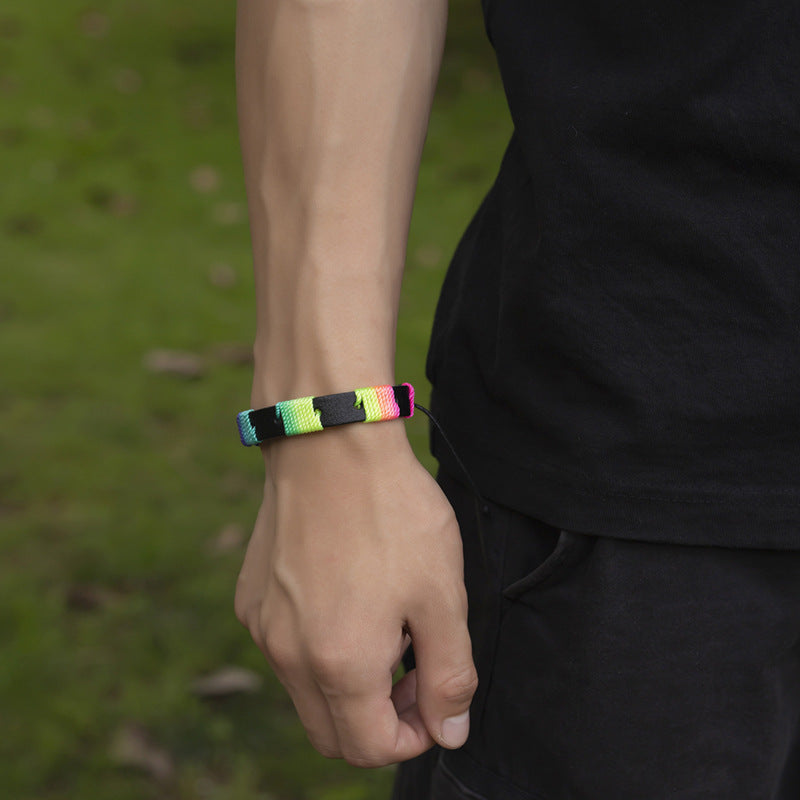 Wholesale Multicolor Rainbow Hand Woven Bracelet