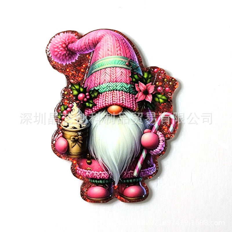 Wholesale 10pcs/pack sequined Christmas gnome acrylic DIY accessories