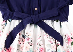 Wholesale Parent-child Striped Printed Long Dress Cotton Baby Clothes