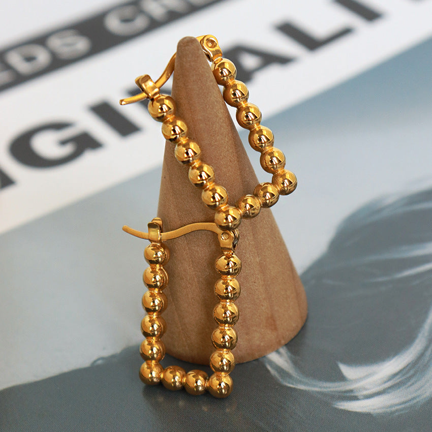 Wholesale Round Bead Geometric Earrings