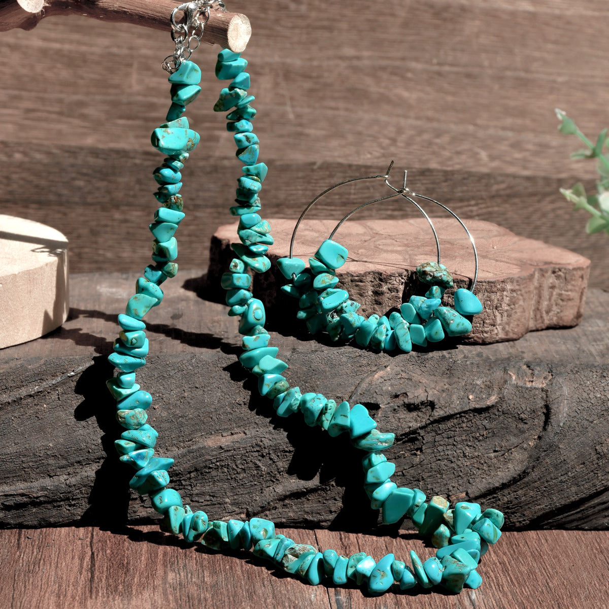 Wholesale Vacation style colorful gravel necklace Necklace Set