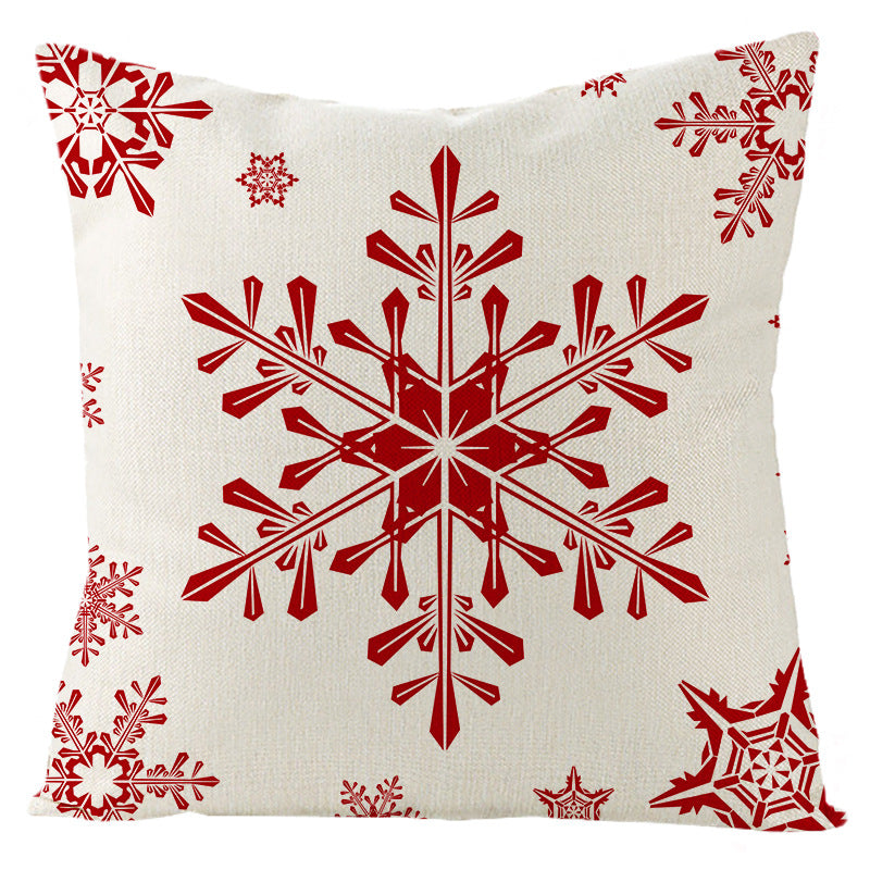 Wholesale Christmas Red Linen Pillow Cover Holiday Home Decoration Pillow Cushion Cover
